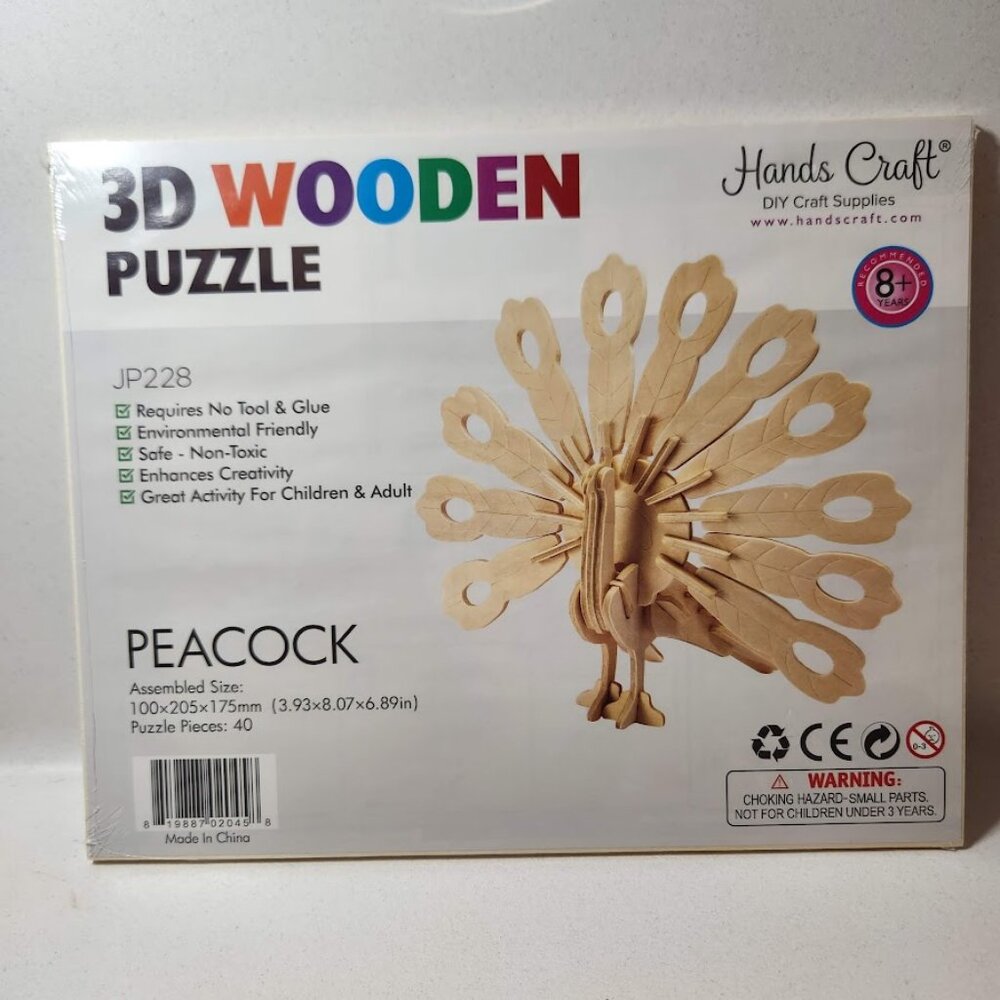 NEW 3D Puzzle Peacock Bird Figure STEM KIT CRAFT Project Science Lab